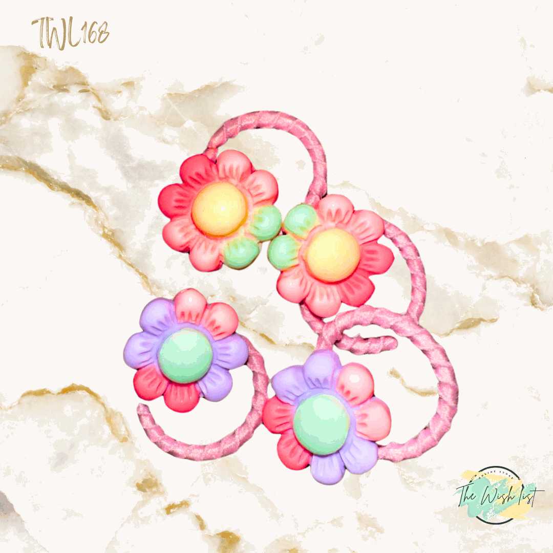 Character Hair Tie sets of 2 Pairs For Girls