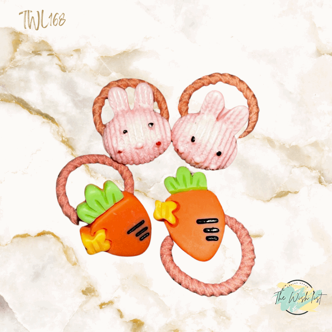 Character Hair Tie sets of 2 Pairs For Girls