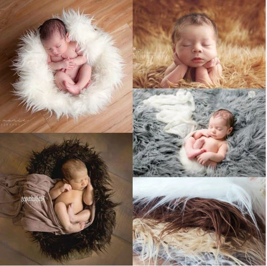 Faux Fur Newborn Photography Props Blanket Fluffy Soft Shoot Backdrop