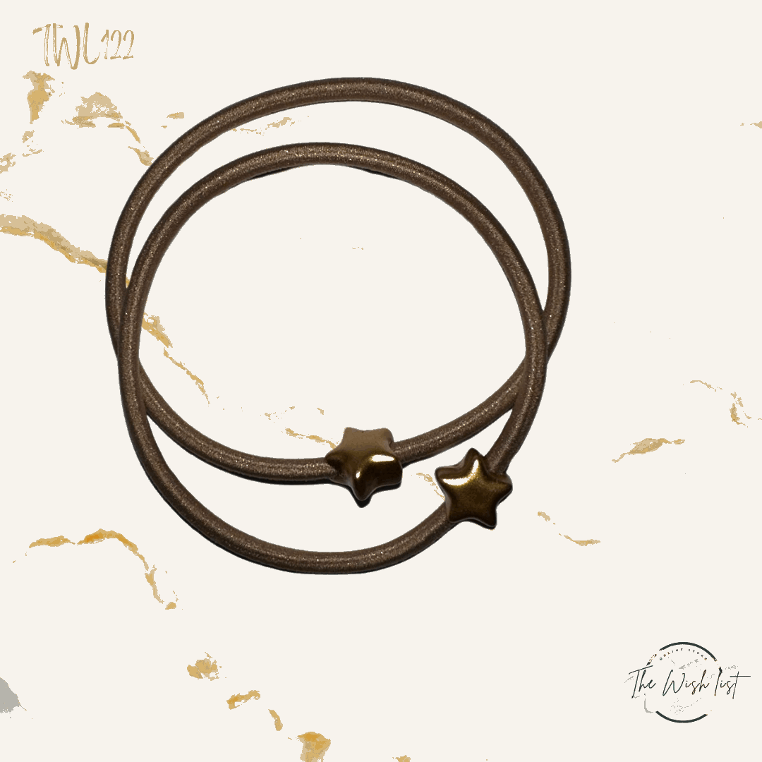 2Pce Star Decor Hair Tie Casual