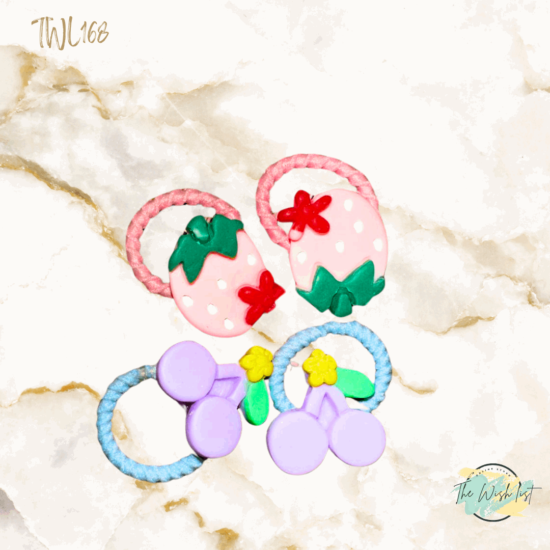 Character Hair Tie sets of 2 Pairs For Girls