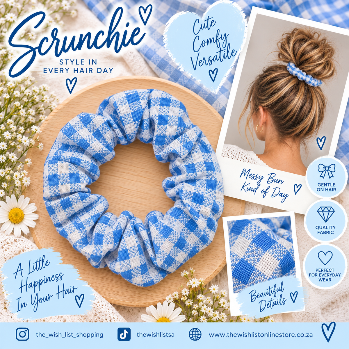 Blue & White Scrunchie Collection