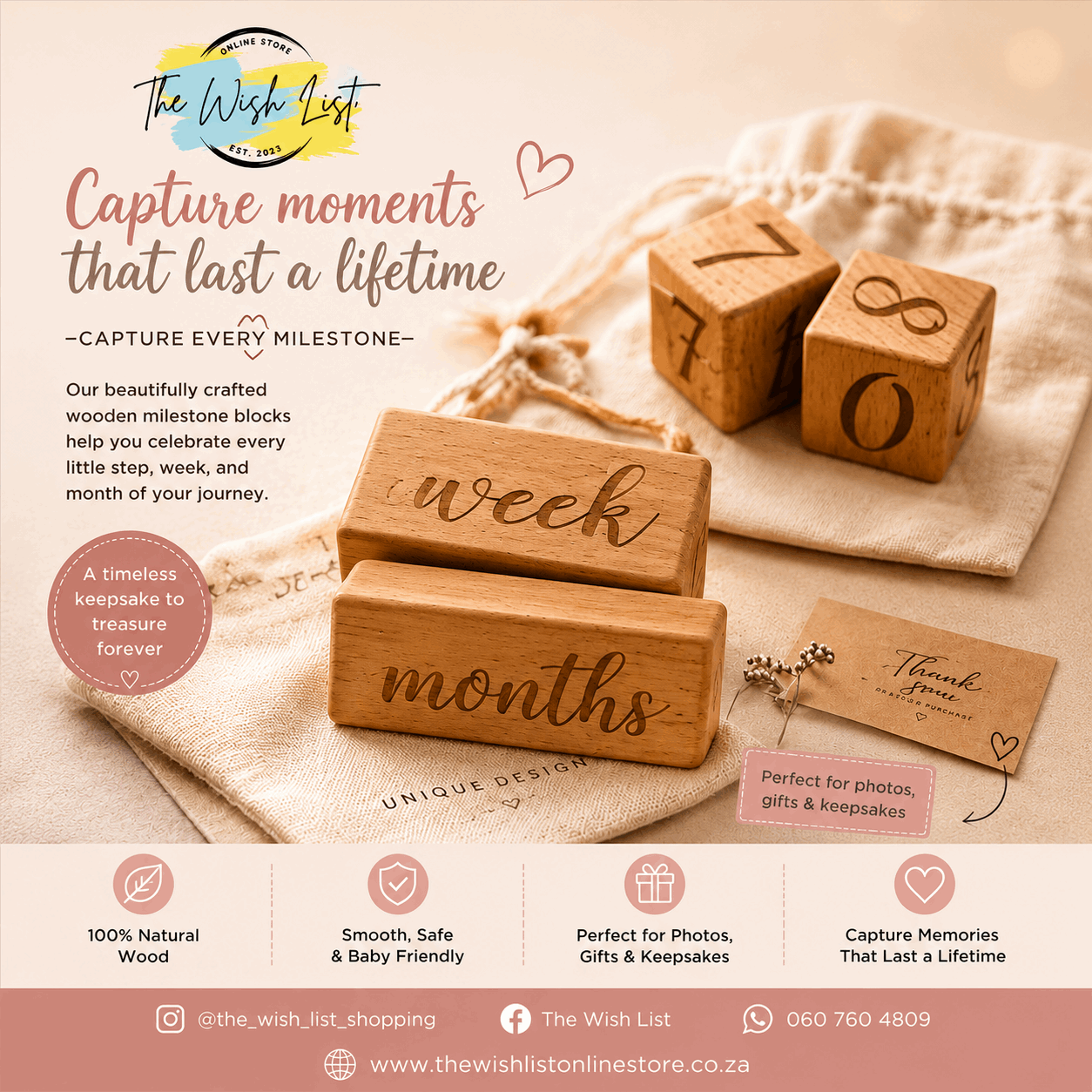 Newborn Baby Milestone Blocks, Baby Age Blocks