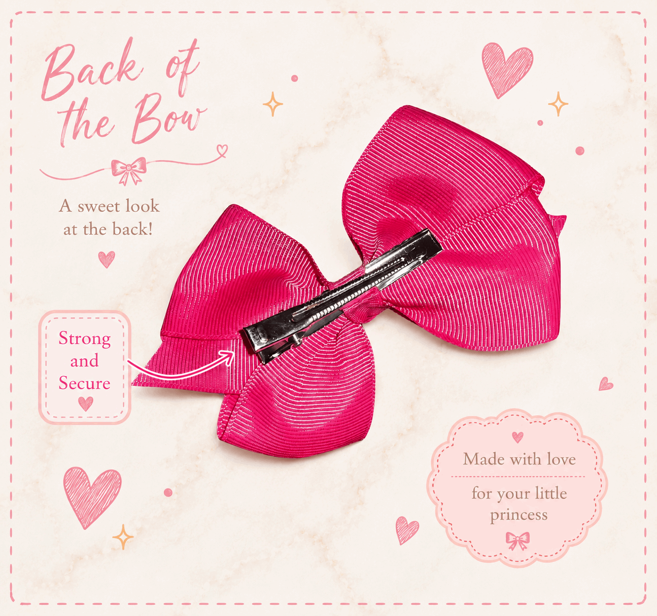 Girl's assorted Ribbon Print Medium Bow Decor Hair Clip.