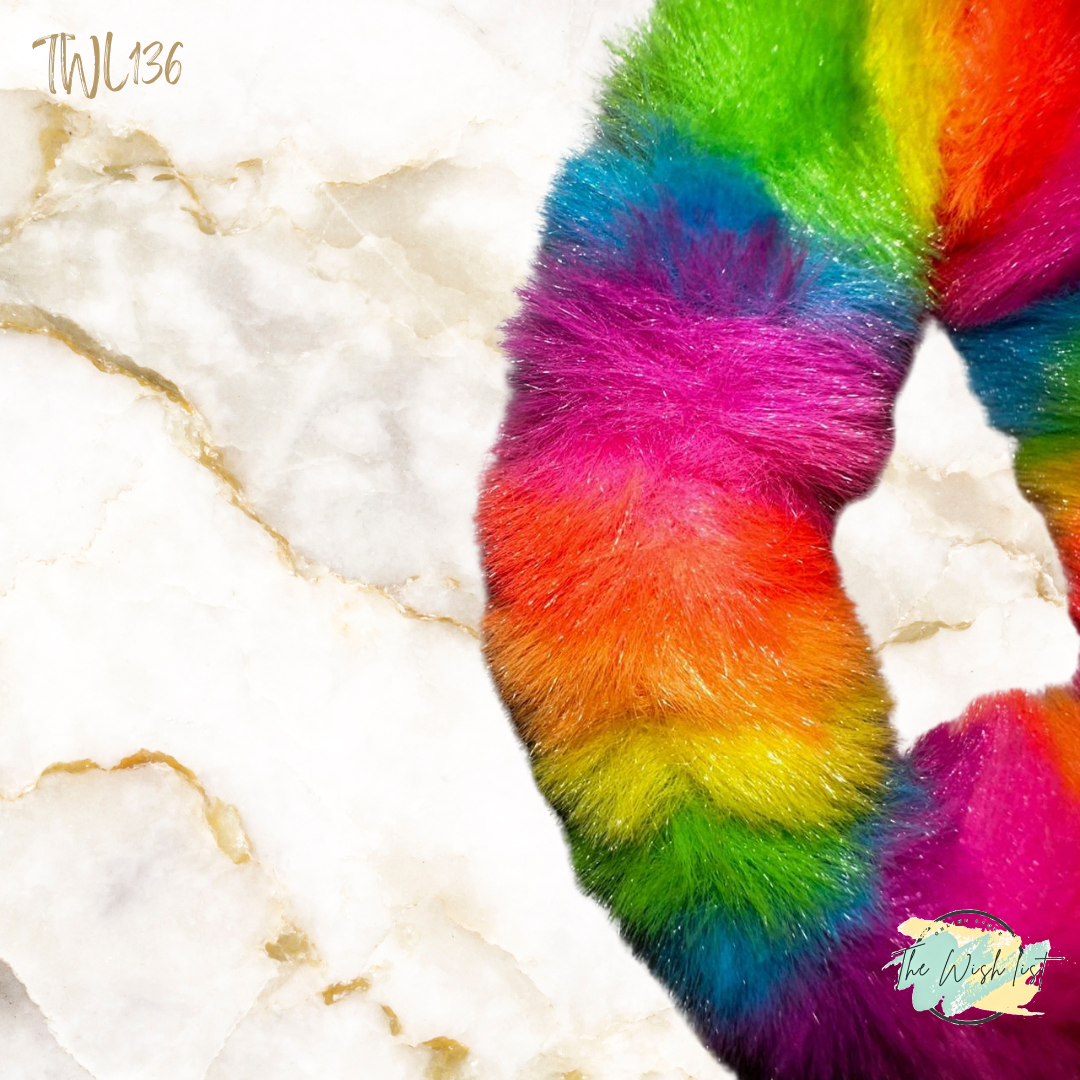 Neon Bright Block Colored Fluffy Scrunchies