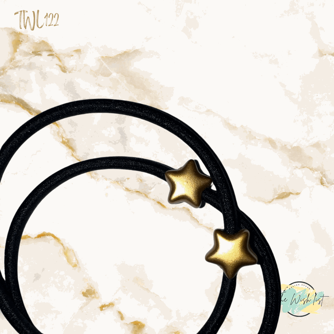 2Pce Star Decor Hair Tie Casual