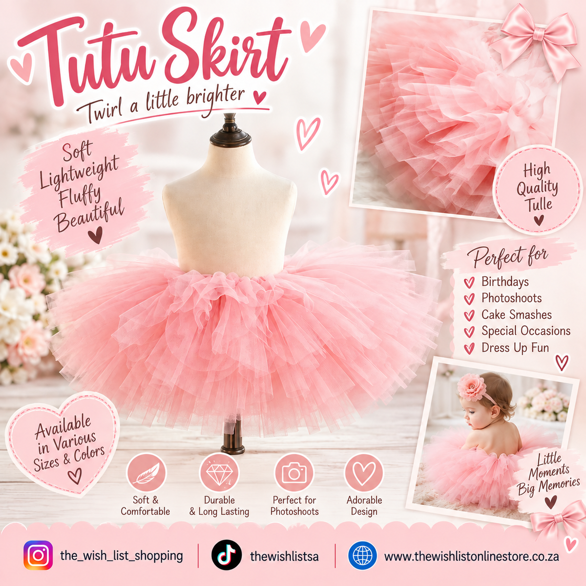 Newborn Baby Girls' Tulle Skirt And Headband Set baby Shower Gift - 2Pcs - Peach