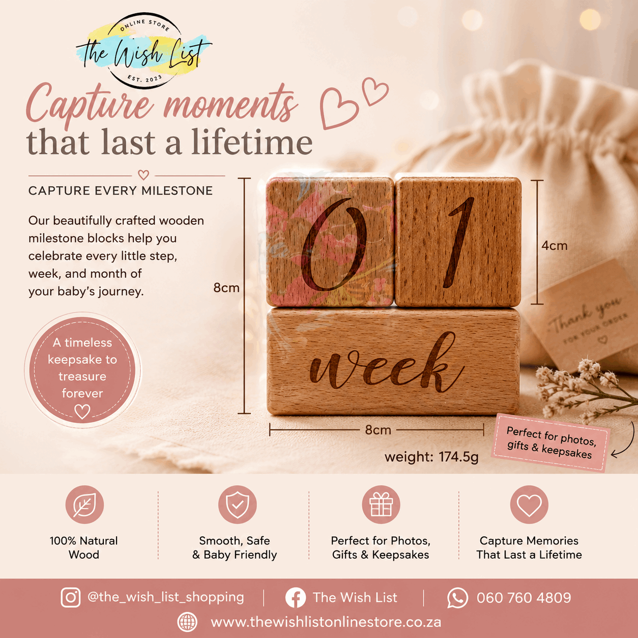 Newborn Baby Milestone Blocks, Baby Age Blocks