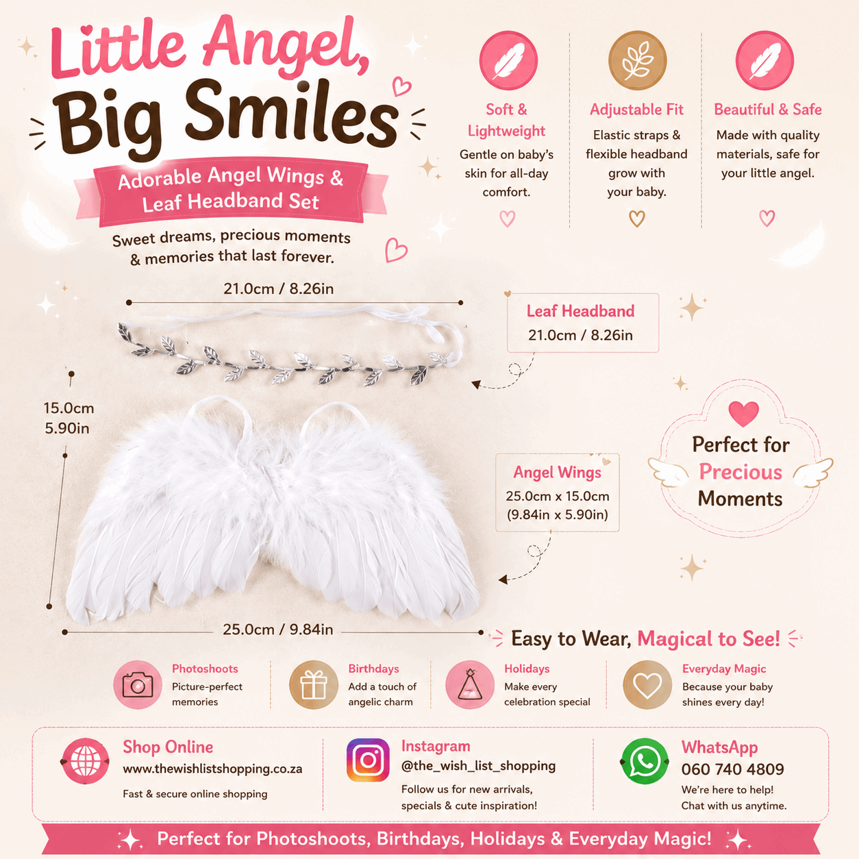 Flower Headband And Feather Wings Baby Photography Prop.- Baby shower gift
