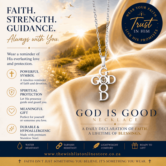 God is Good  Lettering Cross Necklace Pendants - Religious Stainless Steel