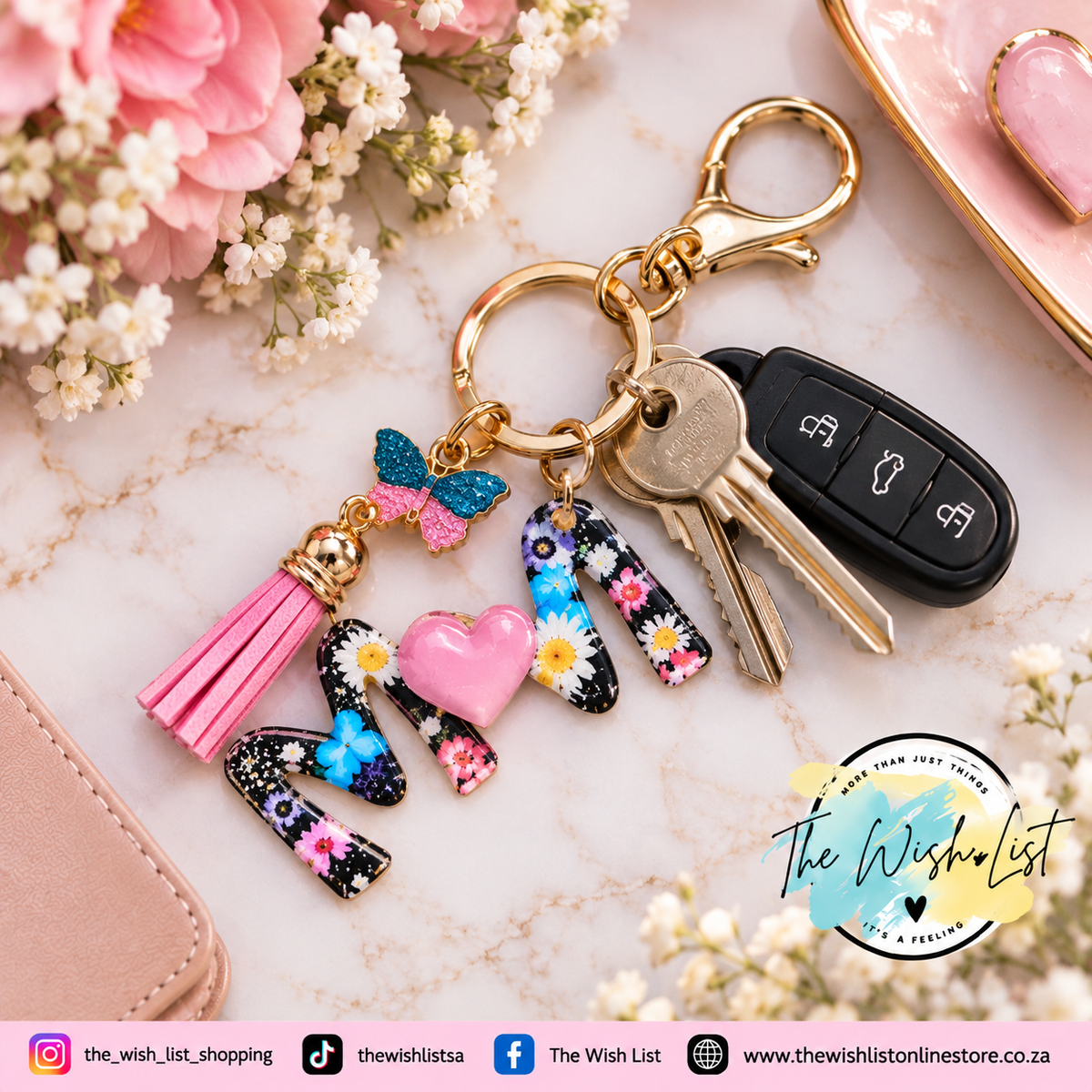 MOM Floral Heart Keyring – A Little Reminder of a Big Love