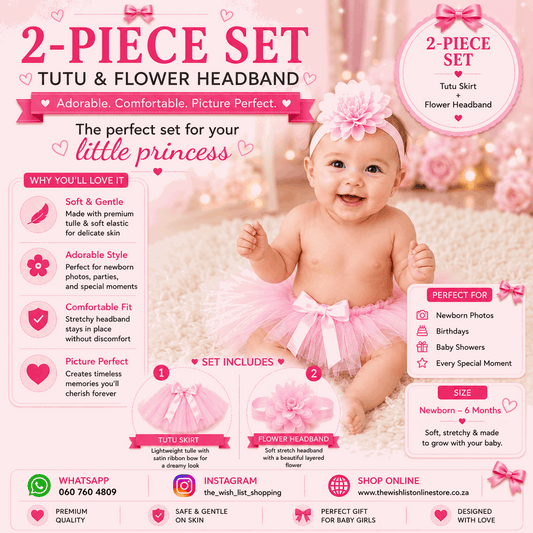 Newborn Baby Girls' Birthday Tutu Dress & Headband Set baby Shower Gifts -2Pcs