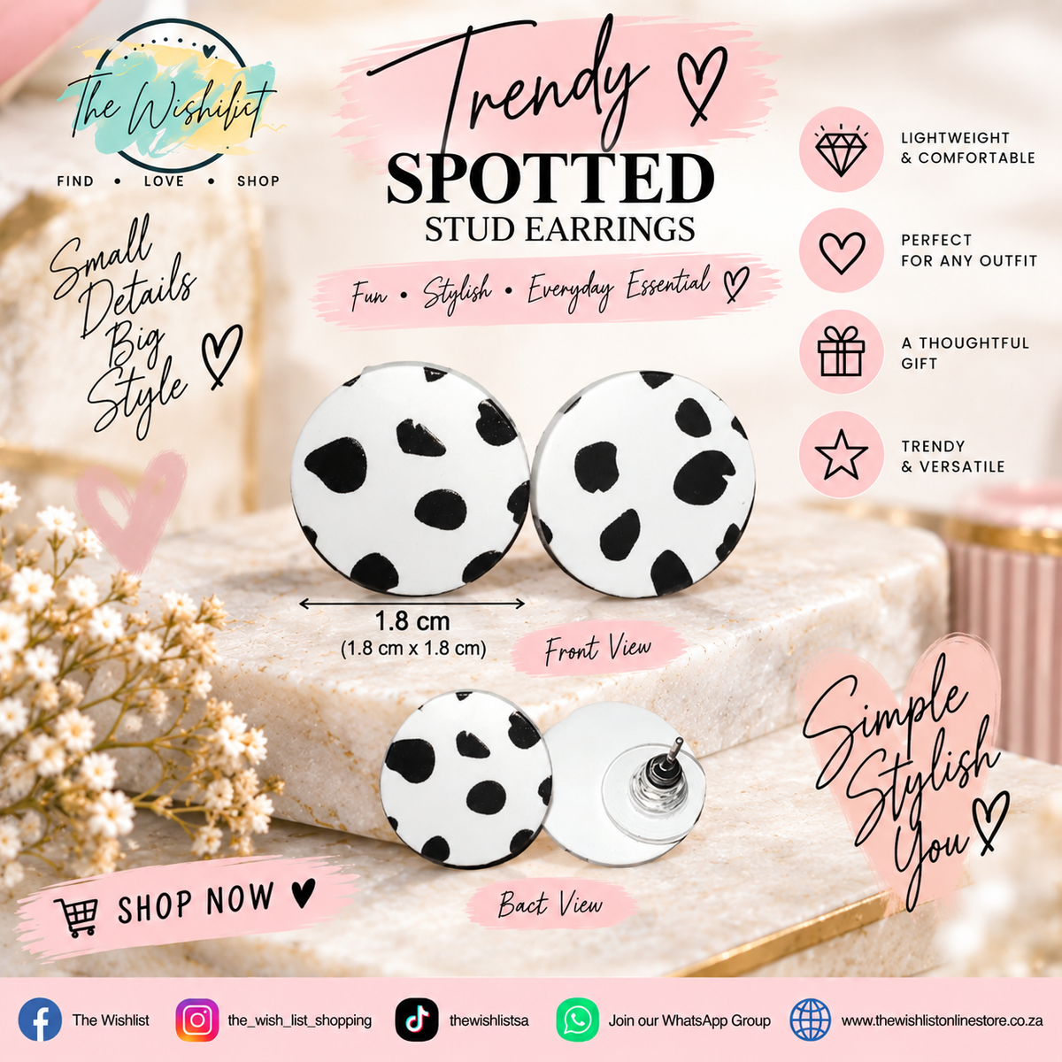Round Stud Earrings