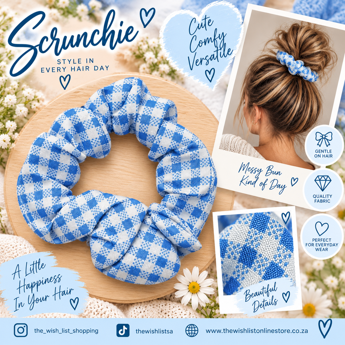 Blue & White Scrunchie Collection