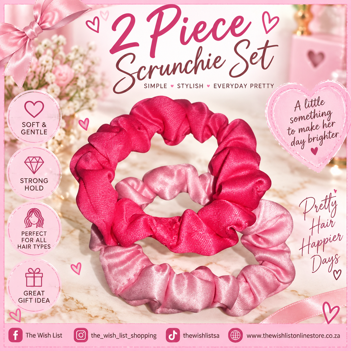 2pcs Solid Vibrant colors Scrunchie Casual For Daily Use