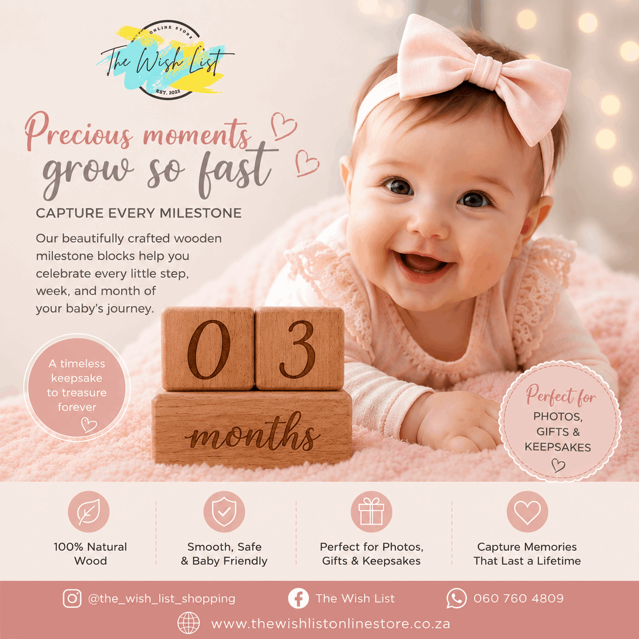 Newborn Baby Milestone Blocks, Baby Age Blocks