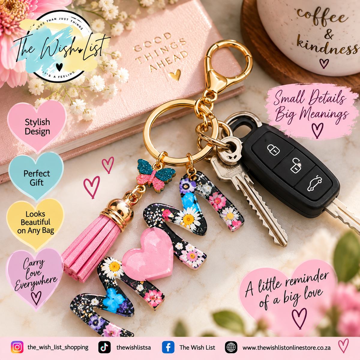 MOM Floral Heart Keyring – A Little Reminder of a Big Love