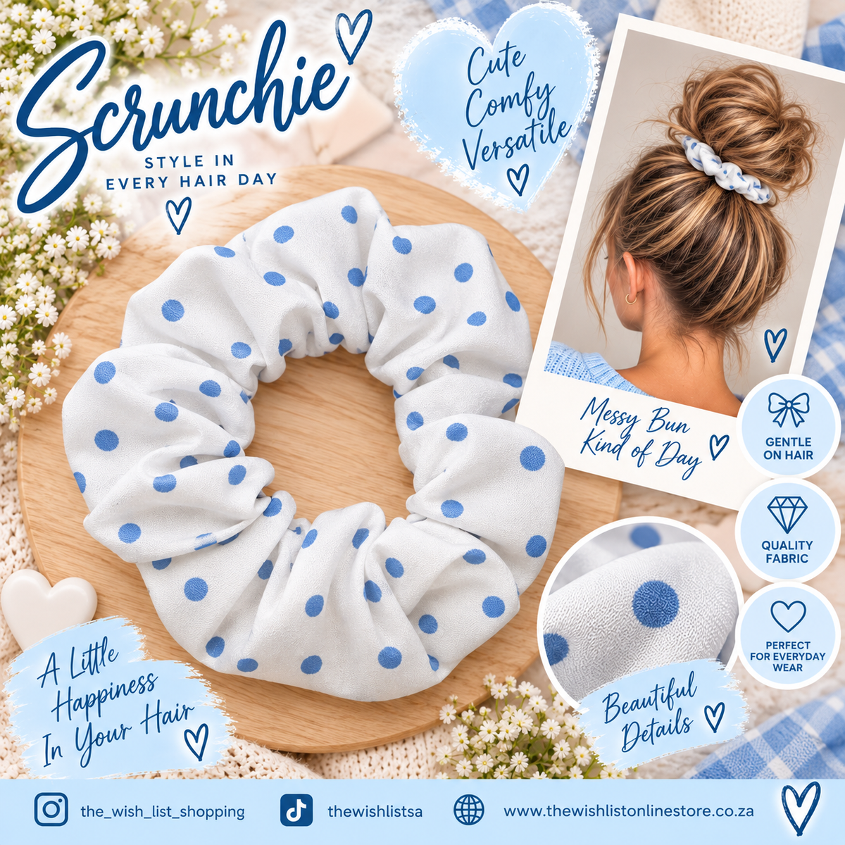 Blue & White Scrunchie Collection