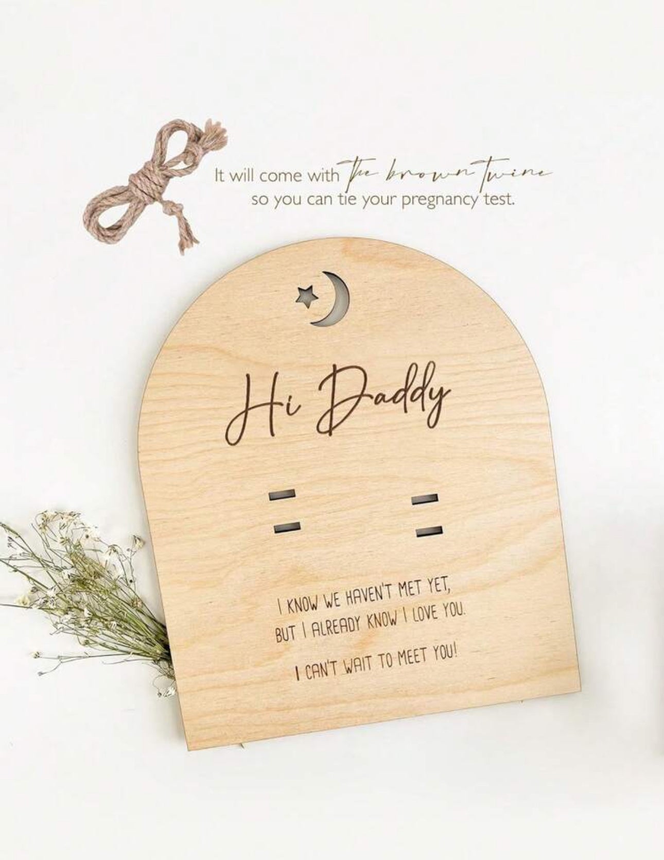 Pregnancy Announcement For Dad- Hi Daddy Pregnancy Test Keepsake Wooden Sign- Baby Surprise Announcement Ideas, Pregnancy Reveal To Husband, Daddy To Be Gifts
