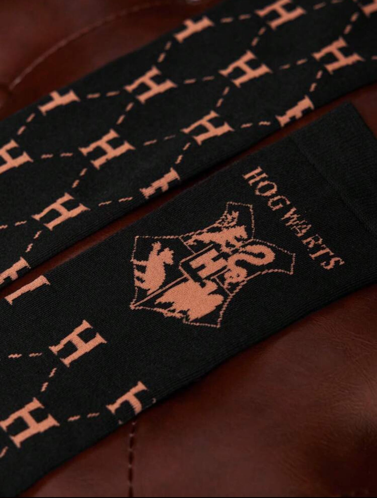 HARRY POTTER Letter And Badge Pattern Black Over-The-Knee Socks