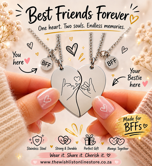 2 Pce BFF - Best friends forever Necklace
