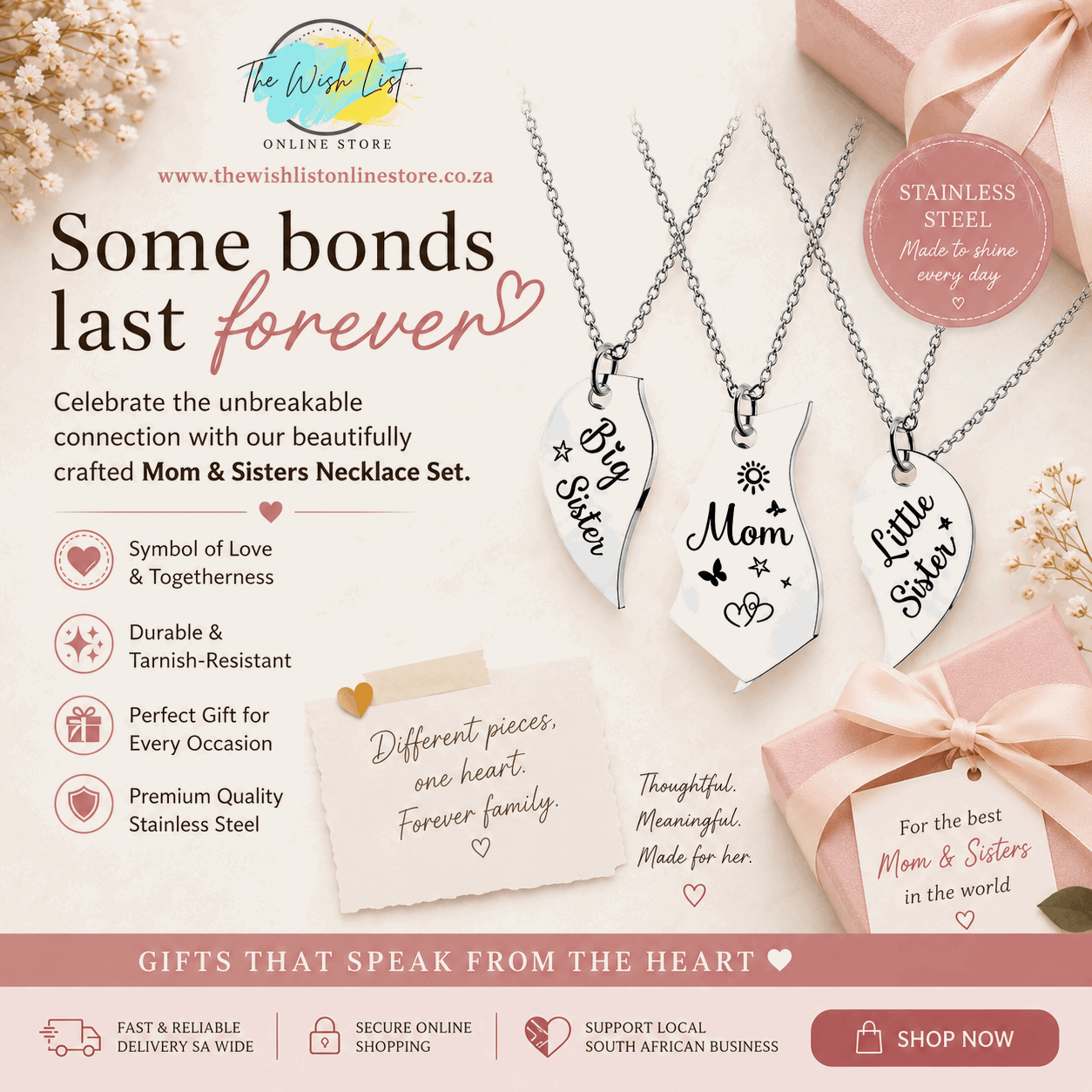 Mother & Daughters Necklace - 3 piece