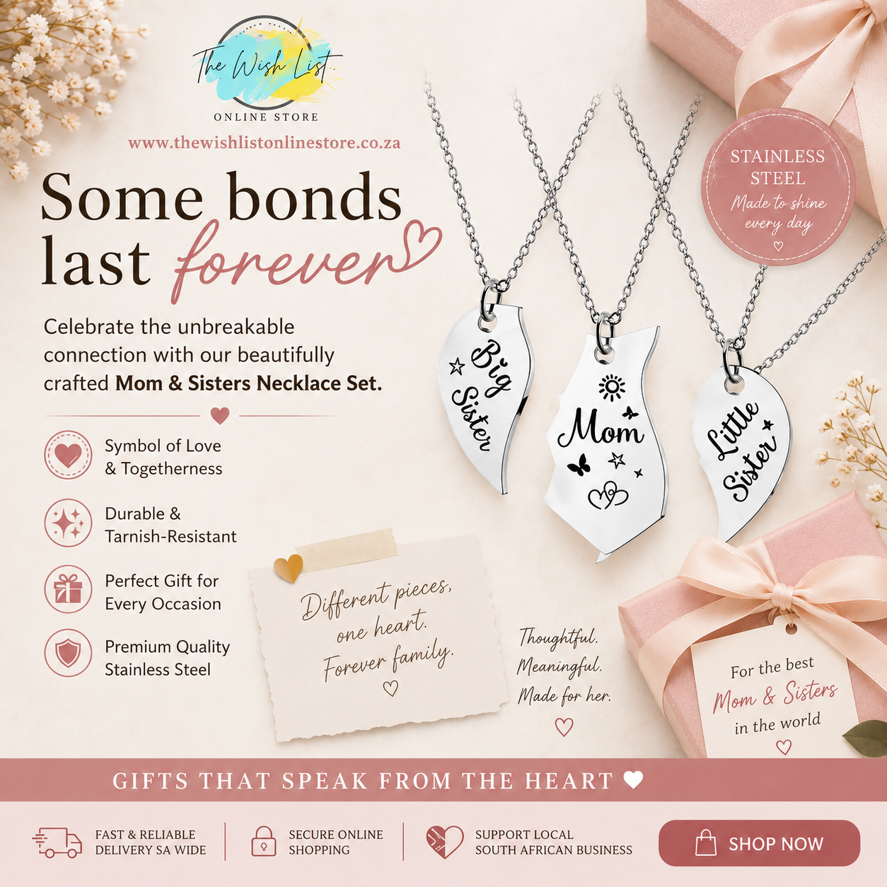 Mother & Daughters Necklace - 3 piece