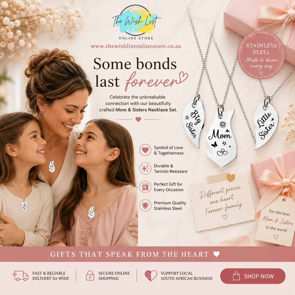 Mother & Daughters Necklace - 3 piece