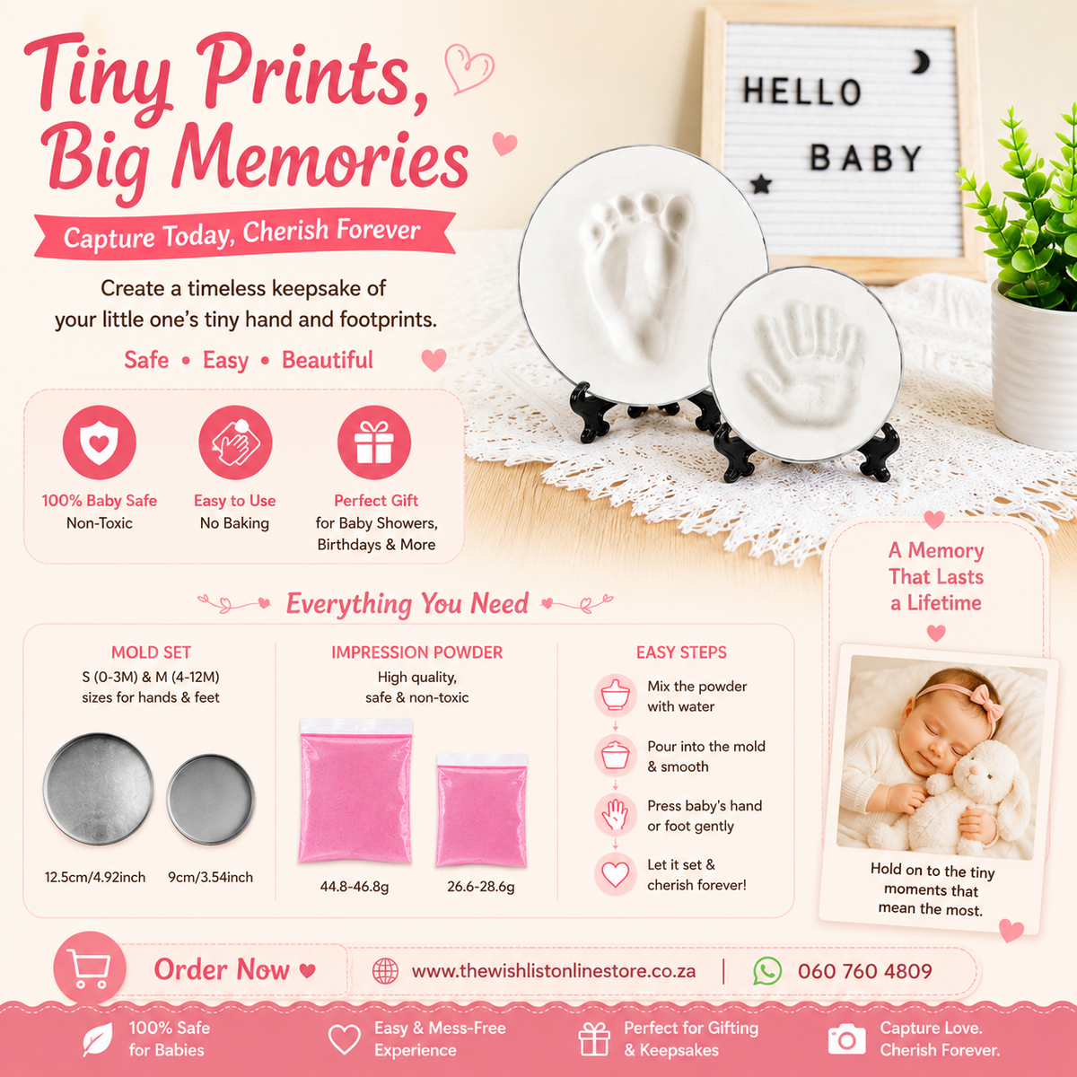 Baby hand mold - Assorted colors and sizes