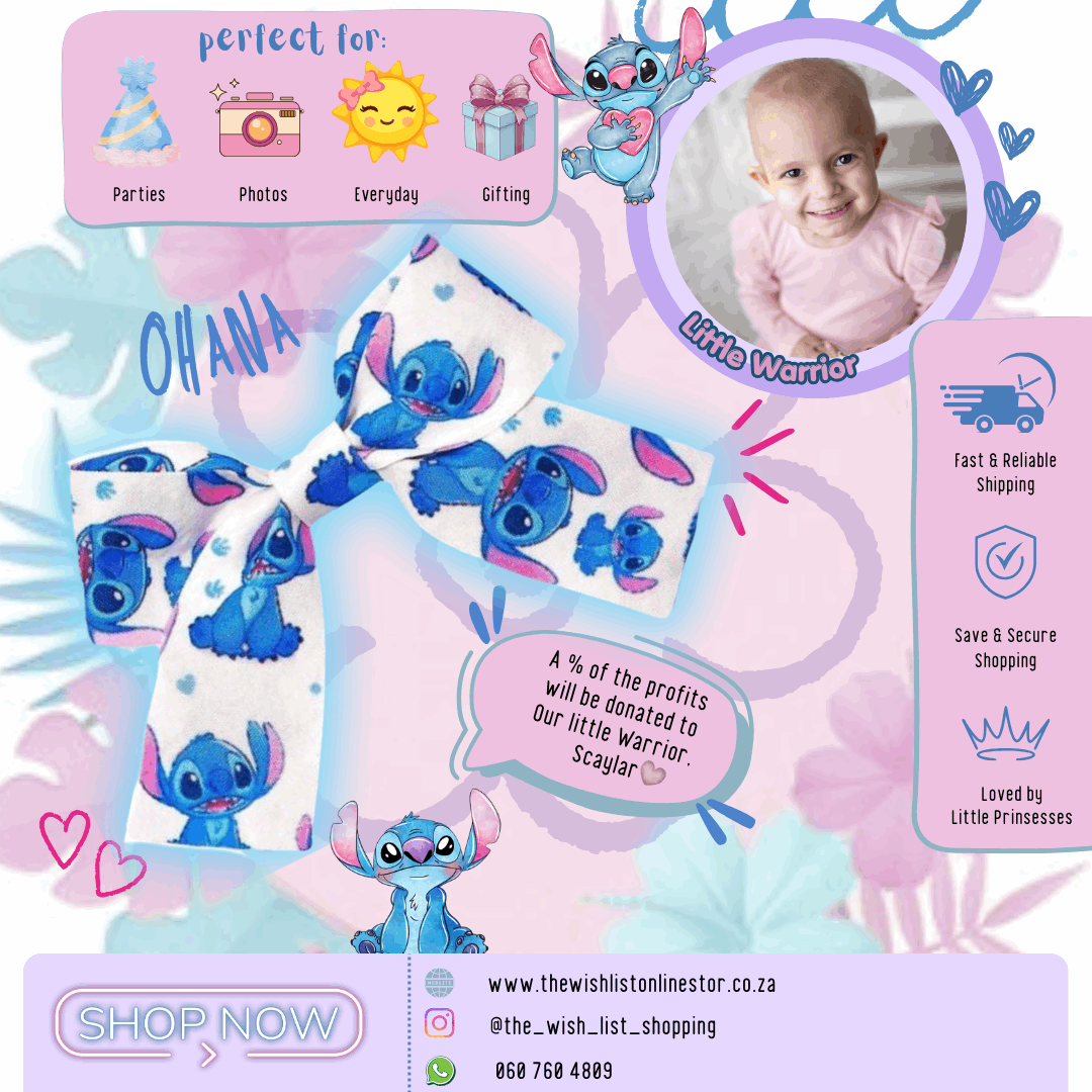 Scaylar's Stitch Hair Bow -2Pc