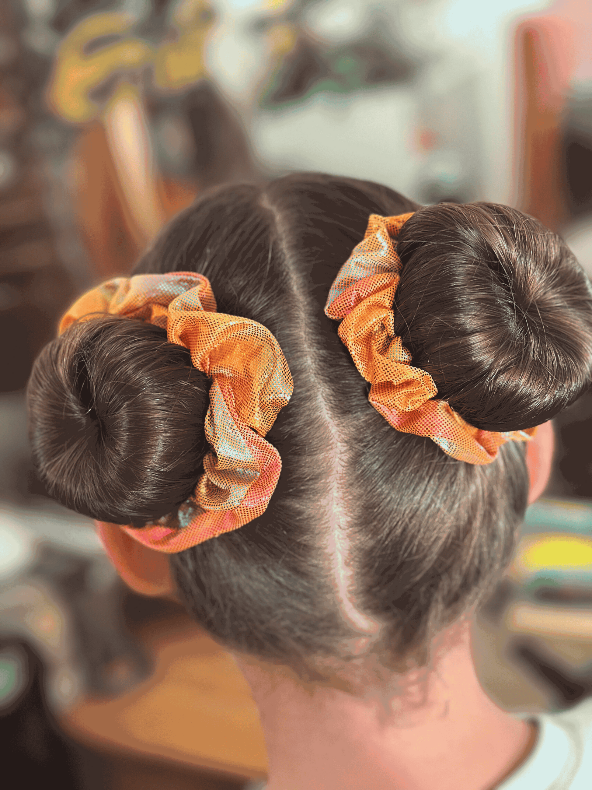 Glitter colorfully scrunchies for girls 2pcs