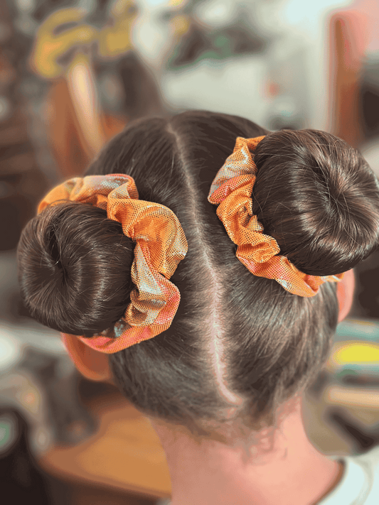 Glitter colorfully scrunchies for girls 2pcs